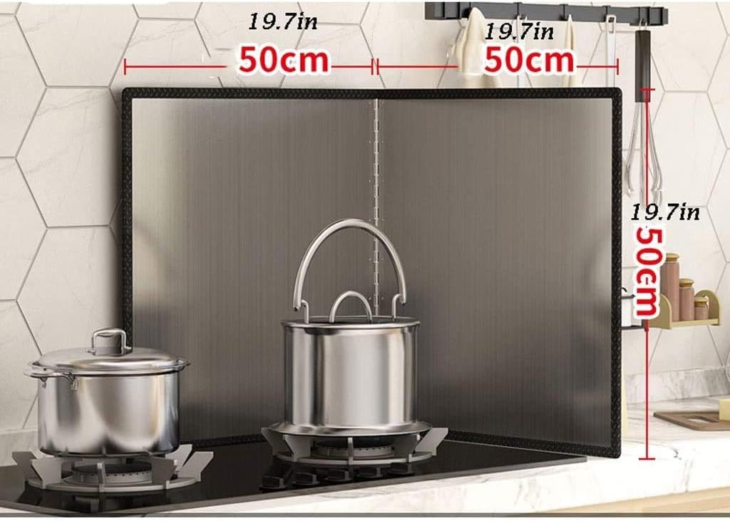 Splatter Shield Guard Aluminum FoilGrease Splatter Rack Stainless Steel-Oil Proof Frying Kitchen Splatter Tools Tool Side Splash Guard Barrier Guard Kitchen Worktop Protector