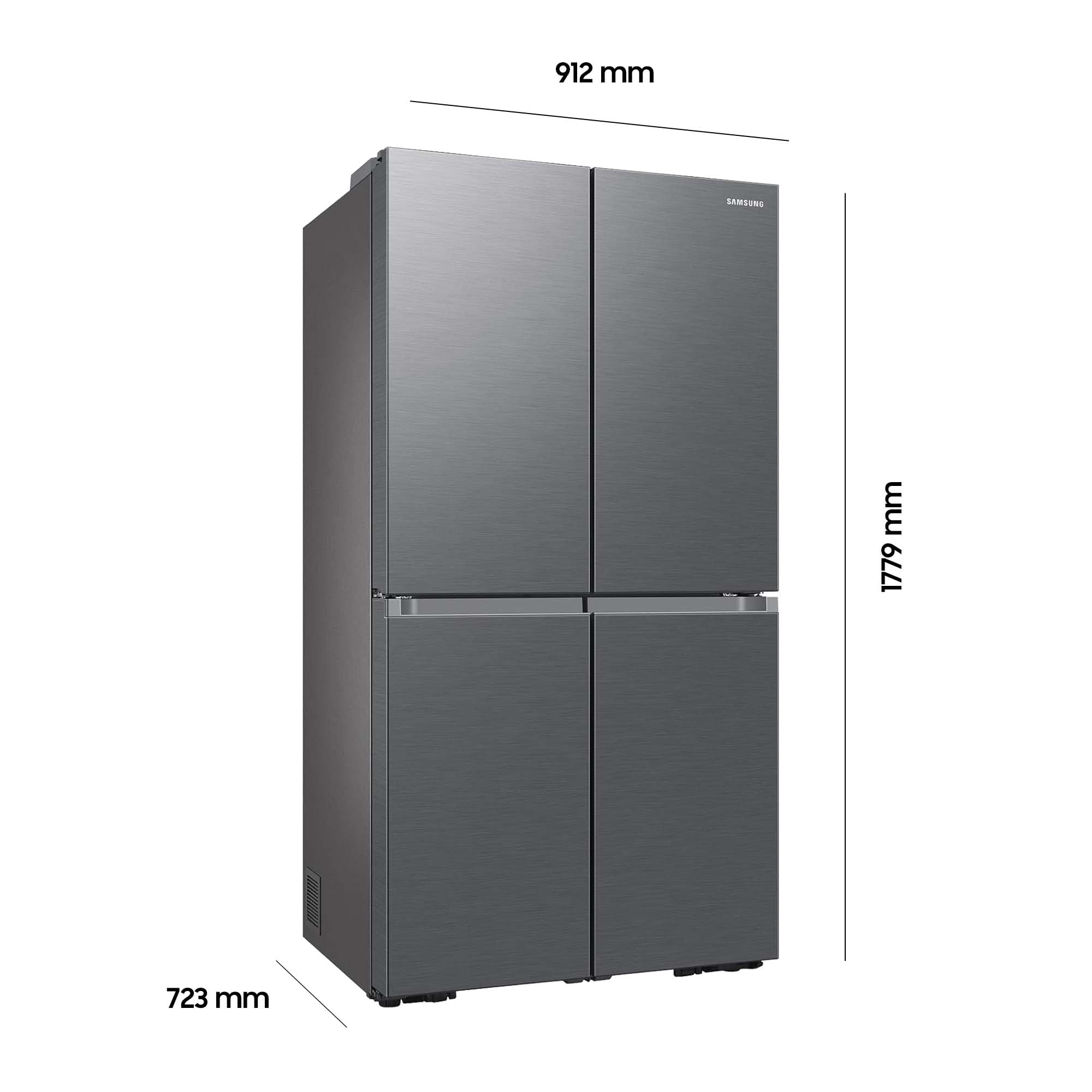 Samsung French-Door-Kühlschrank mit Gefrierfach, 178 cm, 649 l, AI Energy Mode (SmartThings), Auto Ice Maker, No Frost+, Edelstahl-Look, RF59C701ES9/EG