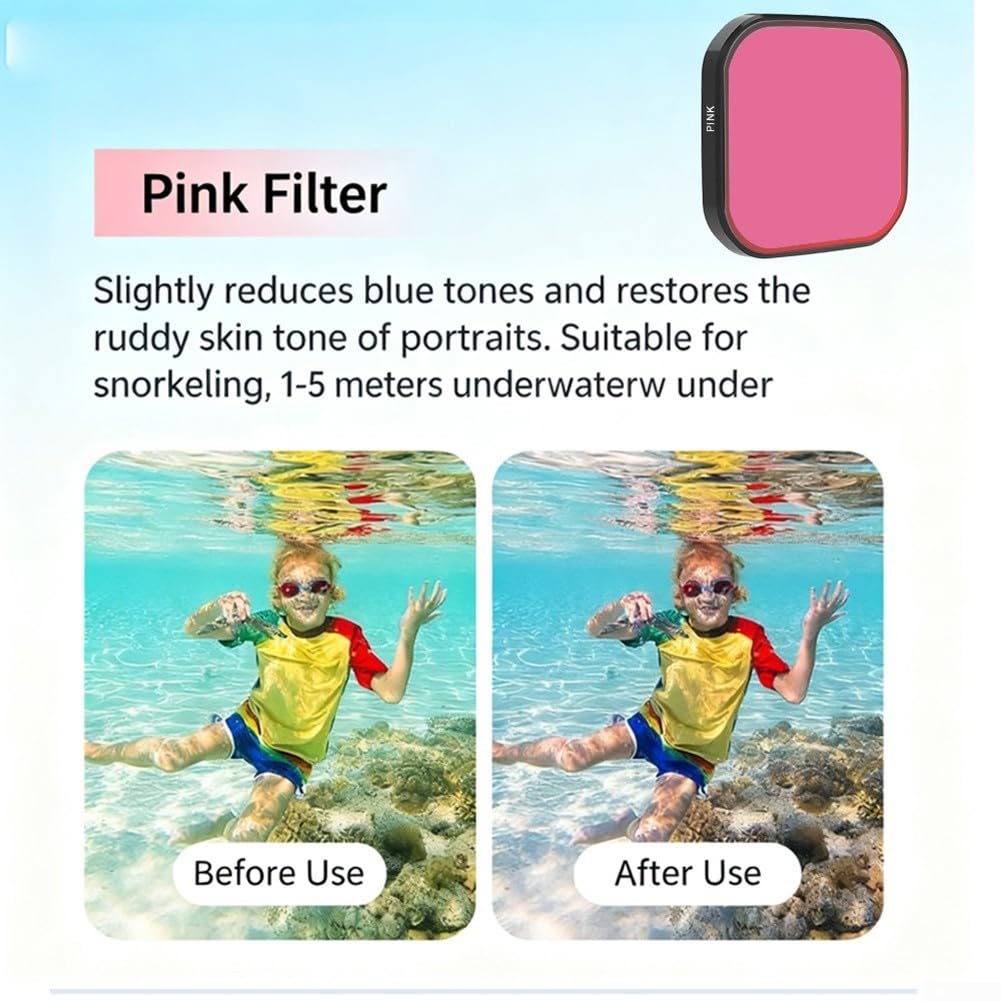 Für Insta360 Pro 2 Tauchfilter mit integriertem Hülsen-Design für wiederholten Einsatz in Salzwasser, Süßwasser und trüben Umgebungen (3-teiliges Set)