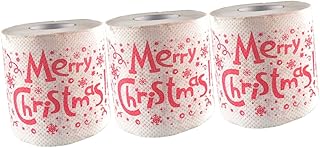 NOLITOY Enchimento De Meias 3 Peças Engraçado Papel Higiênico Tecido Papel Higiênico Suprimentos Para Festa De Natal Noel Papel Higiênico Presentes Yule Papel Impresso Mesa Tecido