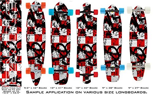 Checker Splatter - Decal Style Vinyl Wrap Skin fits Longboard Skateboards up to 10