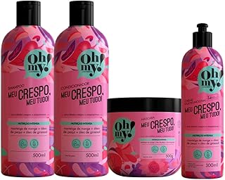 Kit Oh My Meu Crespo Meu Tudo Shampoo Cond Másc e Creme 2em1