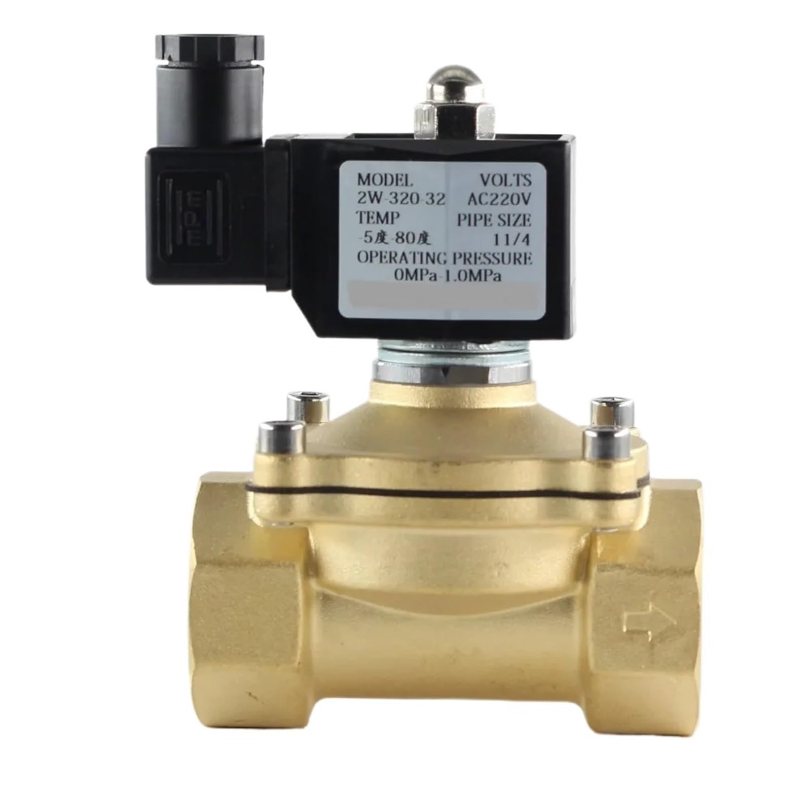 Nageoixsg 2 Ac220v Dc12v Dc24v, G3/8" G1/2" G3/4" G1 G1-1/4 G1-1/ Normally Closed Solenoid Valve(2",4V)
