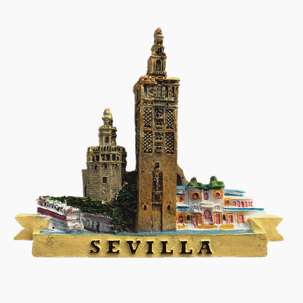 Muyu Magnet Sevilla Spain 3D Fridge Magnet Travel Souvenir Gift, Home Kitchen Decoration Magnetic Sticker Seville Spain Refrigerator Magnet Collection