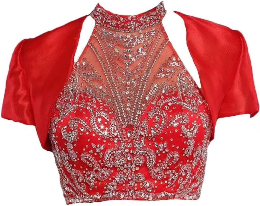 Dydsz Women's Sparkly Beaded 2 Piece Quinceanera Dresses Sweet 16 Dress Prom Party Ball Gown