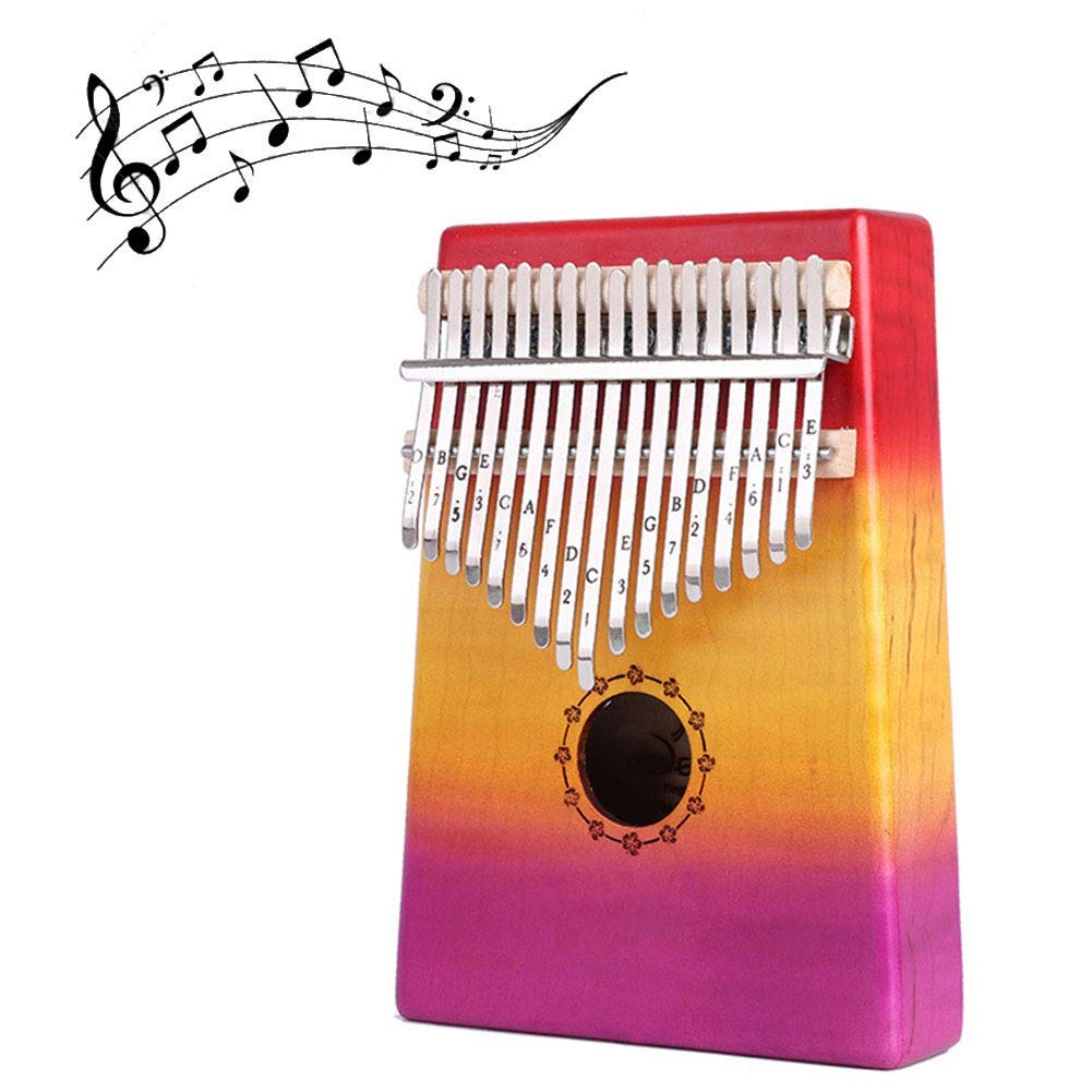 Kalimba 17 Chiavi, Martello D'Accordatura per Gli Amanti della Musica per Principianti, con Libro Musicale, Regalo per Principianti E Professionisti