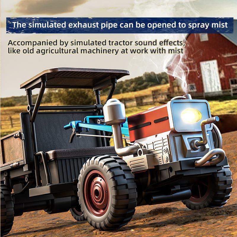 Image of RC Farm Tractor Toy 4WD 2.4GHz Remote Control with LED Rechargeable.