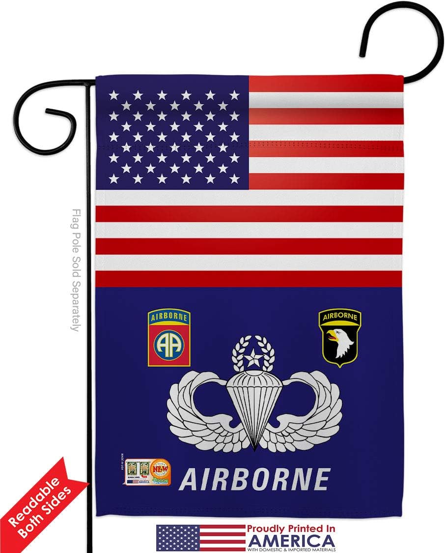 US Airborne Garden Flag Set Mailbox Hanger Armed Forces Army Rangers United State American Military Veteran Retire Official Small Decorative Gift Yard House Banner Double-Sided Made In USA 13 X 18.5