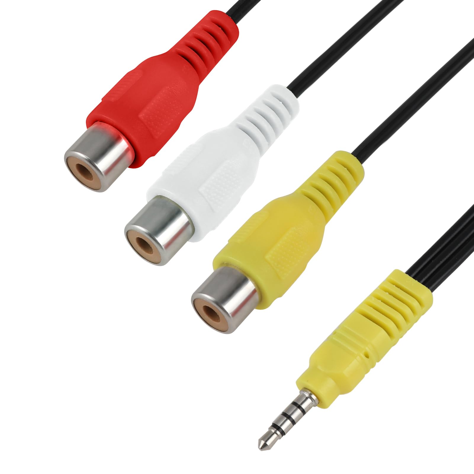 OpenII 3,5 vers 3 RCA - Prise TRRS mâle 3,5 mm vers 3 RCA mâle - Câble d'extension stéréo pour caméscope audio vidéo A/V - Câble 1,5 m