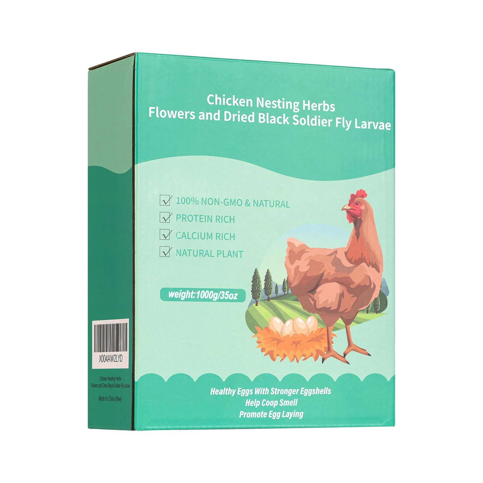 35Oz Nesting Herbs Supplement for Backyard Chickens Natural Chicken Treats Poultry Feed Mix Herbs Coop Snacks for Daily Wellness Feather Quality Egg Production Chicken Coop Freshness Help Coop Smell