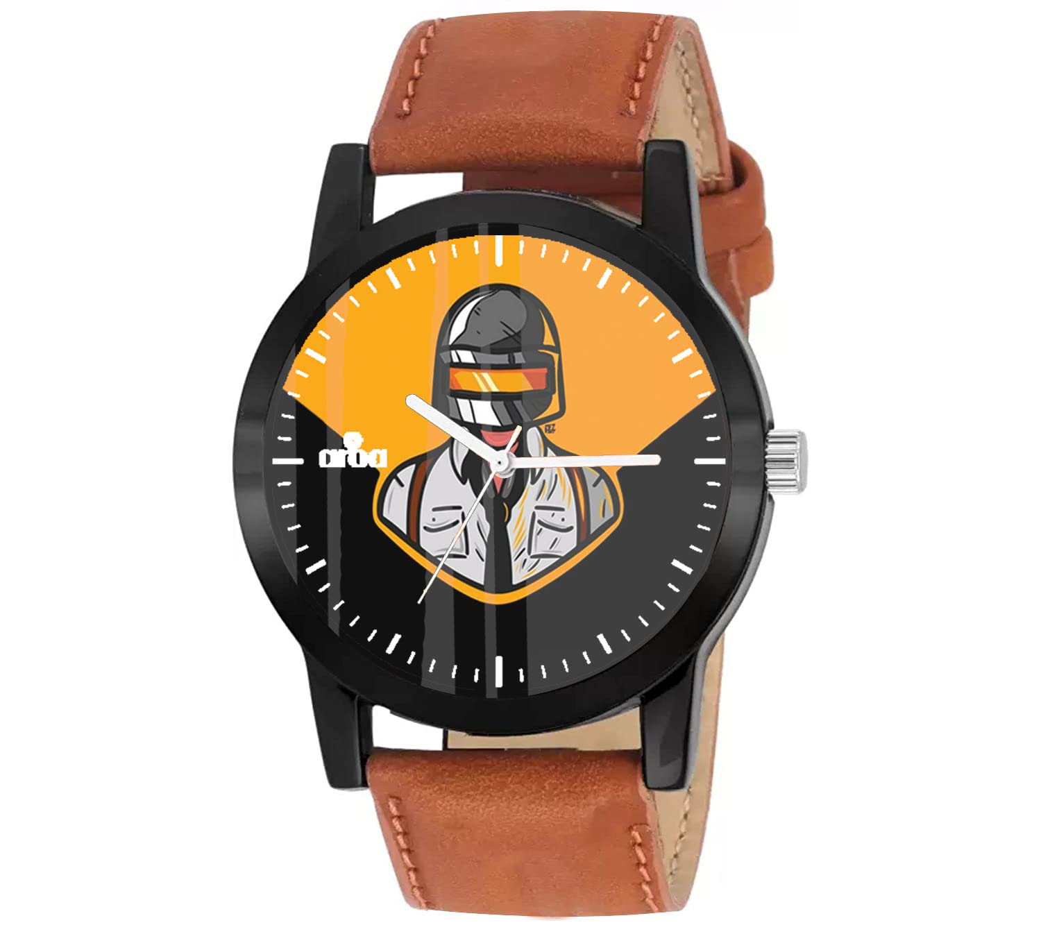 AROA Watch New Watch for Battleground Mobile India - Black and Yellow Black Metal Type Analog Brown Strap Watch Black and Yellow Dial for Men Stylish Watch for Boys (B0C2PQ8KMT) Amazon Price History, Amazon Price Tracker