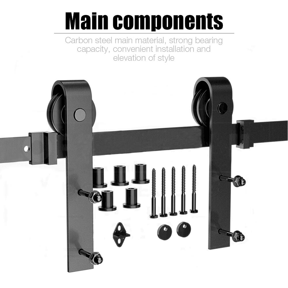 Set di Accessori per Porte Scorrevoli, Kit di ferramenta per Porta Scorrevole, Guida per Pavimento della Porta, Liscio, Silenzioso, Robusto (200 CM, Stile Classico)