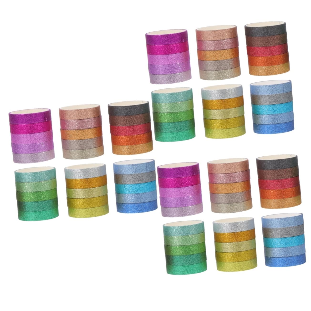 NUOBESTY 90 Nastro Adesivo Decorativo Washi Carta Con Glitter Per Scrapbooking e Fai Da Te Fantasie Colorate Per Decorare Diari Cartoline e Regali