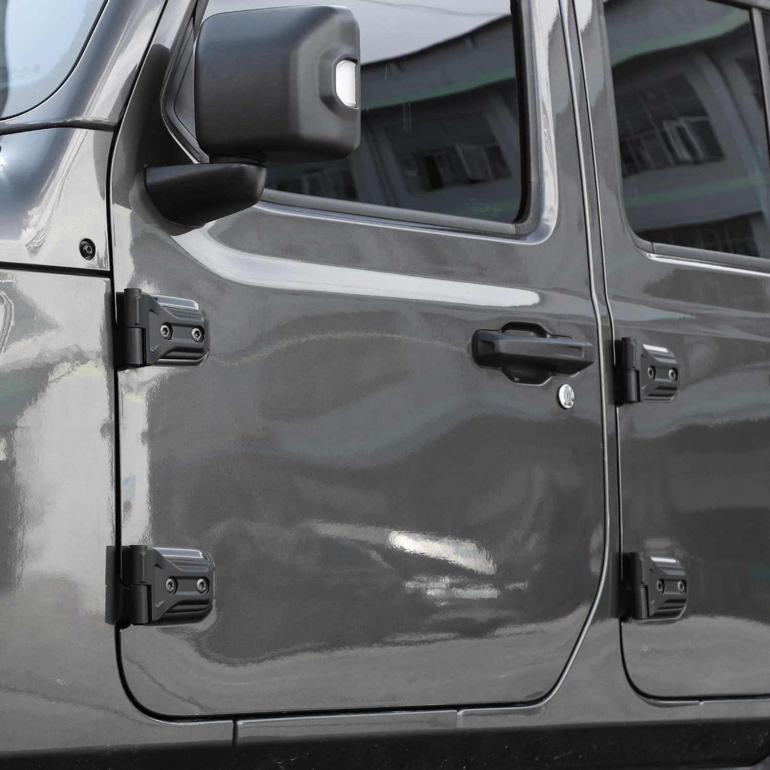 8PCS Door Hinge Cover Trim Accessories for 2018-2024 2025+ Jeep Wrangler JL JLU 2020-2024 2025+ Jeep Gladiator JT (Matt Black)