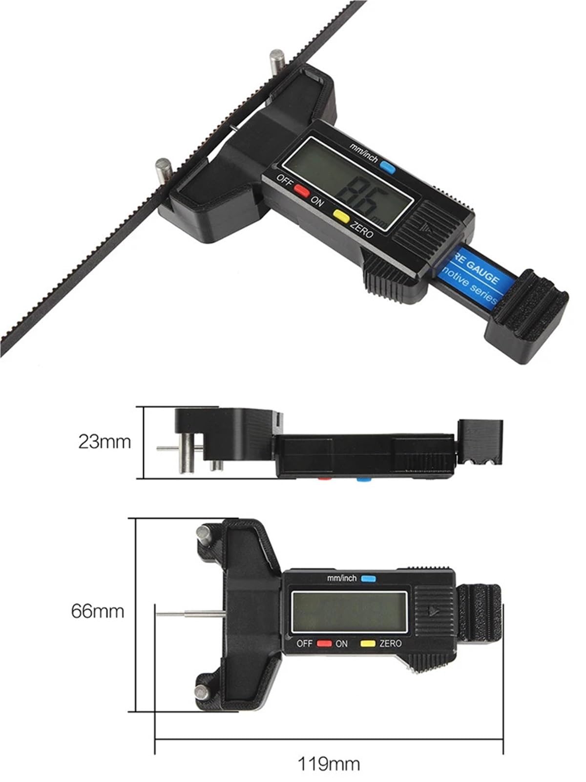 1 sztuk 2GT elastyczny pas ciśnieniomierza pasa miernik napięcia tester wykrywania pomiaru części drukarki 3D(Black)