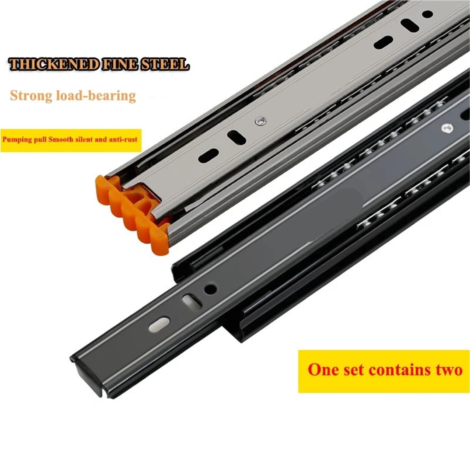 Guide per cassetti ad estrazione totale, Guide for cassetti in acciaio inossidabile for armadietti a tre sezioni con chiusura ammortizzata da 6-20 pollici(Cold-20 Inch-Damping)
