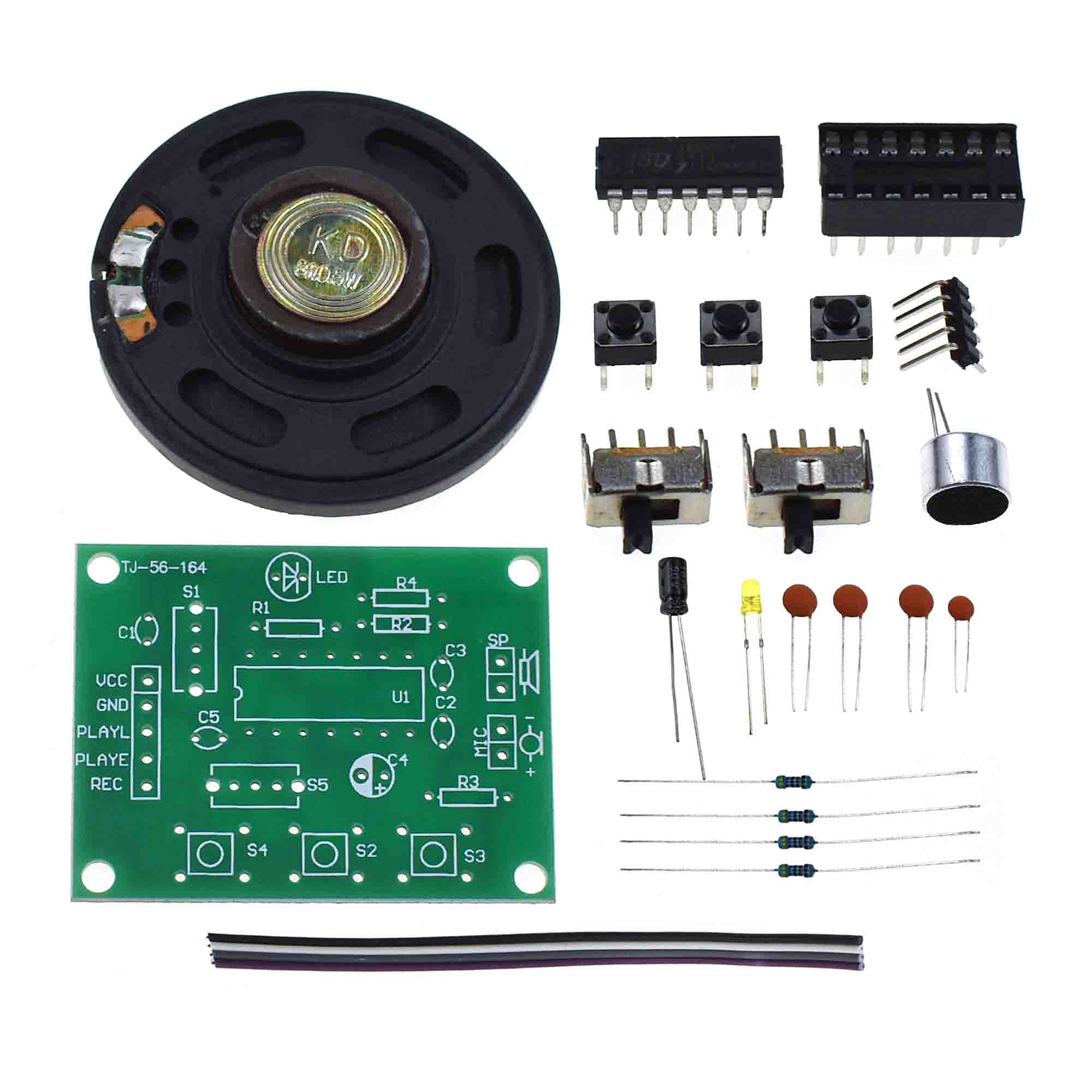 20 Seconds DC 3-5V Voice Sound Recording Recorder Module Kit ISD1820P DIY Kits Precise Talking Music Audio Recordable (DIY)