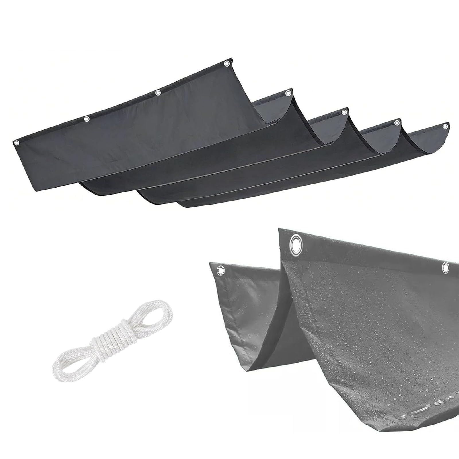 Voile ombrage rétractable vague pour aménager la terrasse du jardin