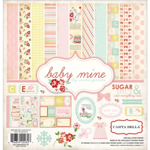 Carta Bella Paper Company CB-BMG26016 Baby Mine Girl Collection Scrapbooking Kit