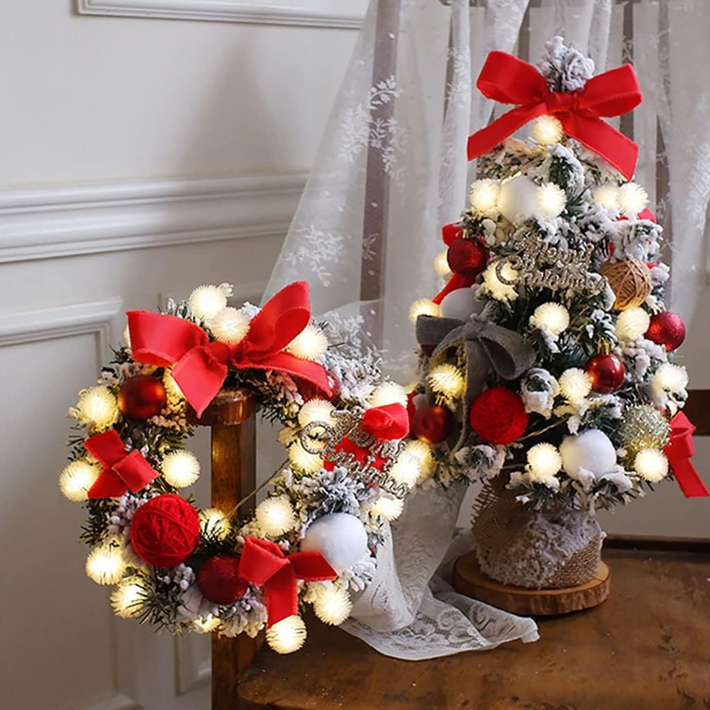 ZUMAHA Albero di Natale da Tavolo da 60 cm, Mini Albero da scrivania Set Fai da Te per Decorazioni da Tavolo per la casa, Feste di Natale, Albero di Natale Creativo