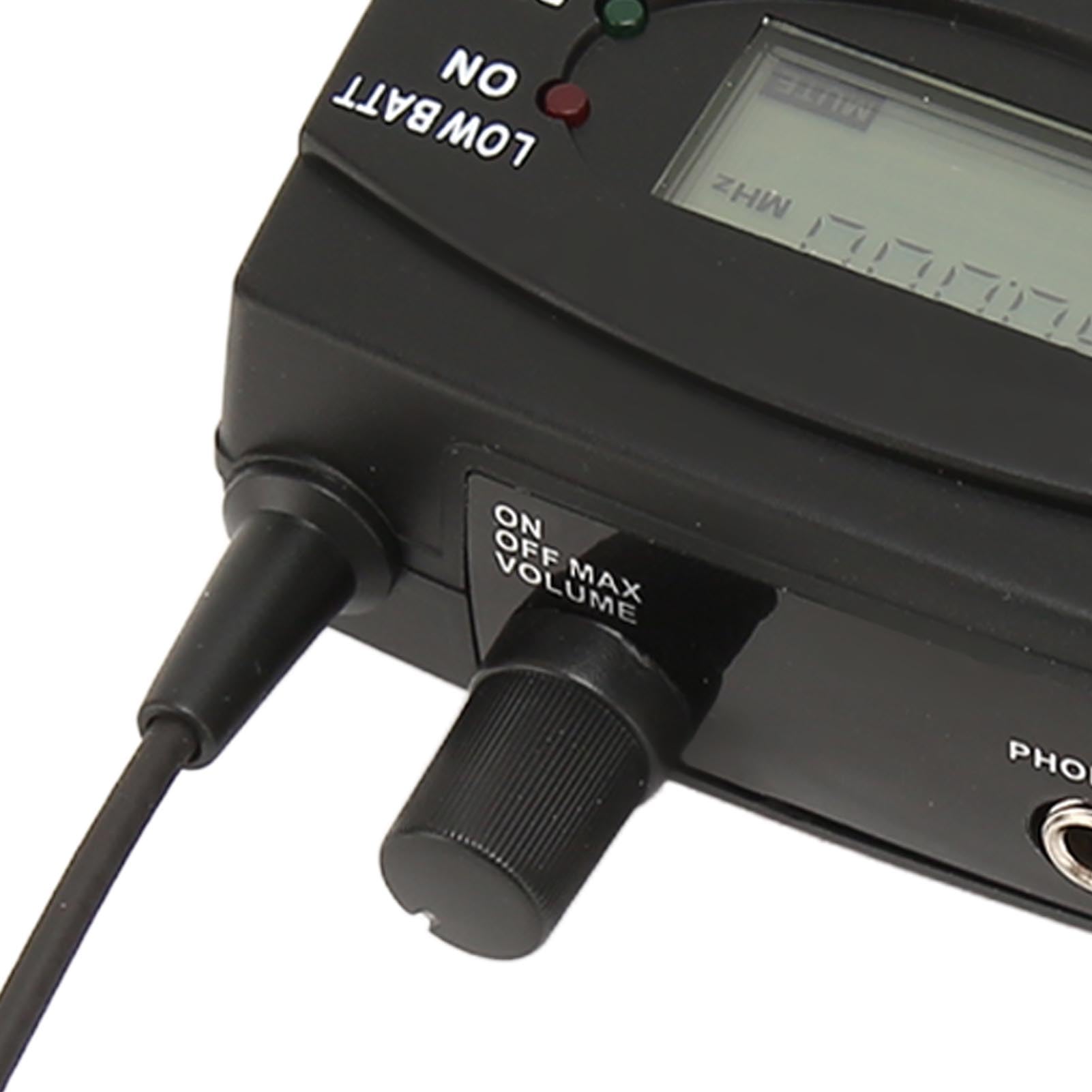 Fabater Odbiornik Typu Bodypack System Stereofonicznego Odsłuchu Dousznego 550–580 MHz, Bezprzewodowy Odbiornik Monitorujący do Studia Scenicznego Zespołu, Kompaktowy, Lekki Bodypack z Wyjściem 3,5 Mm