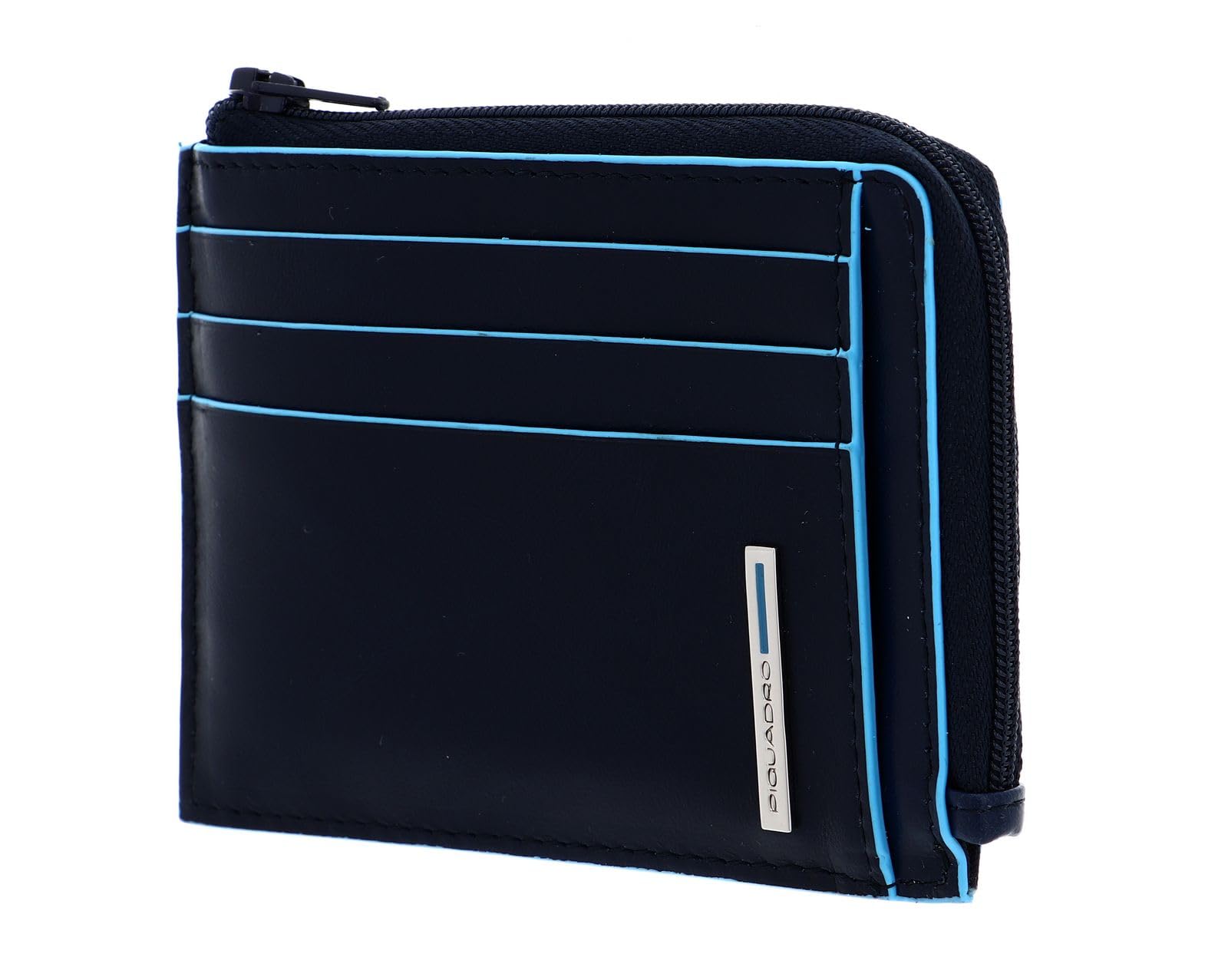 PIQUADRO Porta Carte di Credito in Pelle, Accessori da Viaggio-​Portafogli Unisex-​Adulto, Blu Notte, 11,​50 x 8,​00 x 1,​00 (cm)