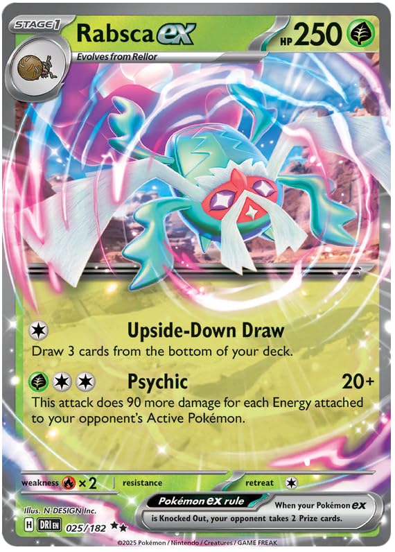 Rabsca ex 025/182 Double Rare Pokemon Card | Destined Rivals | Pokemon TCG Scarlet & Violet Series | Titan Authenticated