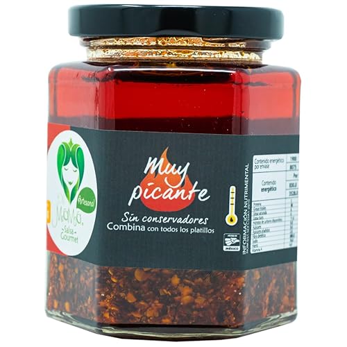 De Mamá Gourmet  Chili Crisp Extra Hot  Aceite de chile crujiente y picante  Salsa vegana premium, totalmente natural, sin conservantes  Sabor