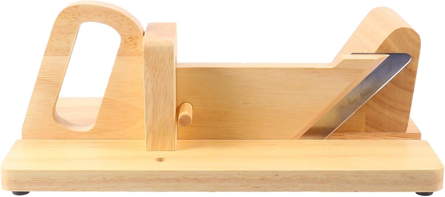 Hemoton Wood Sausage Slicer Wooden Chorizo Guillotine Slicer Salami