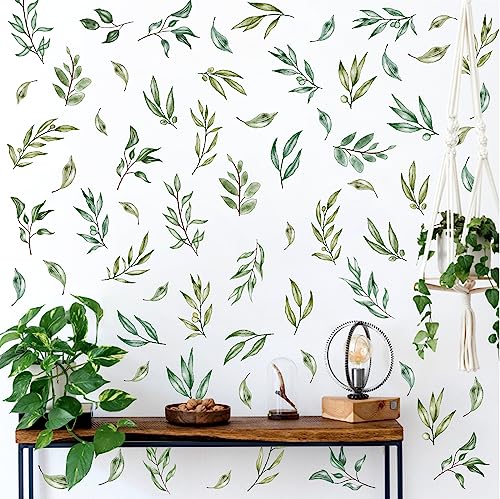 Green Leaves Wall Stickers Green Tree Leaf Wall...
