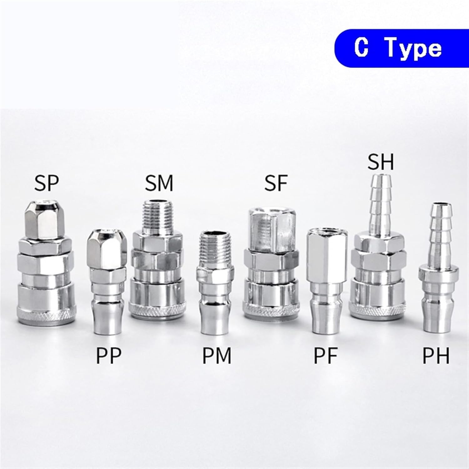 Pneumatic Connectors Coupling C-type Hose Fitting 6mm 8mm 10mm 12mm Quick Release Male Female Joint Air Compressor Accessories(SP PP,30)