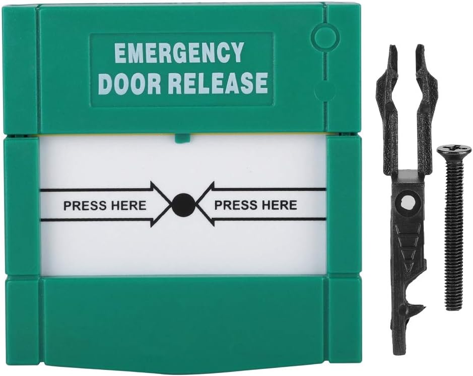 Door Emergency Exit Button Glass Break Button Emergency Release Button Monopole Release Button for Emergency Fire Box Safety for Home