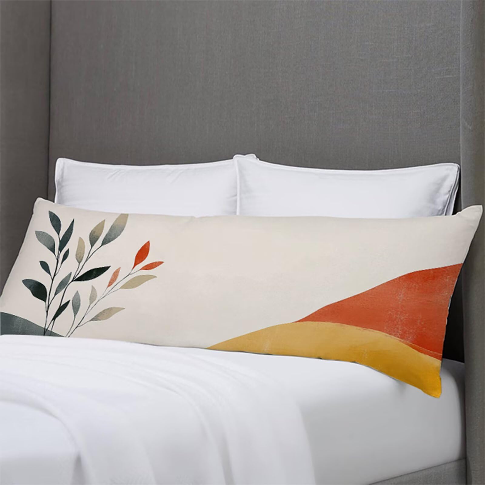 Seitenschläferkissen Bezug 50 x 150 cm Anlage Kissenbezug Landschaft Muster Side Sleeper Pillow Case, Doppelseitig Drucken Samt Body Pillow Langes Kissen Seitenschläfer Schwangerschafts kissen B1-1201