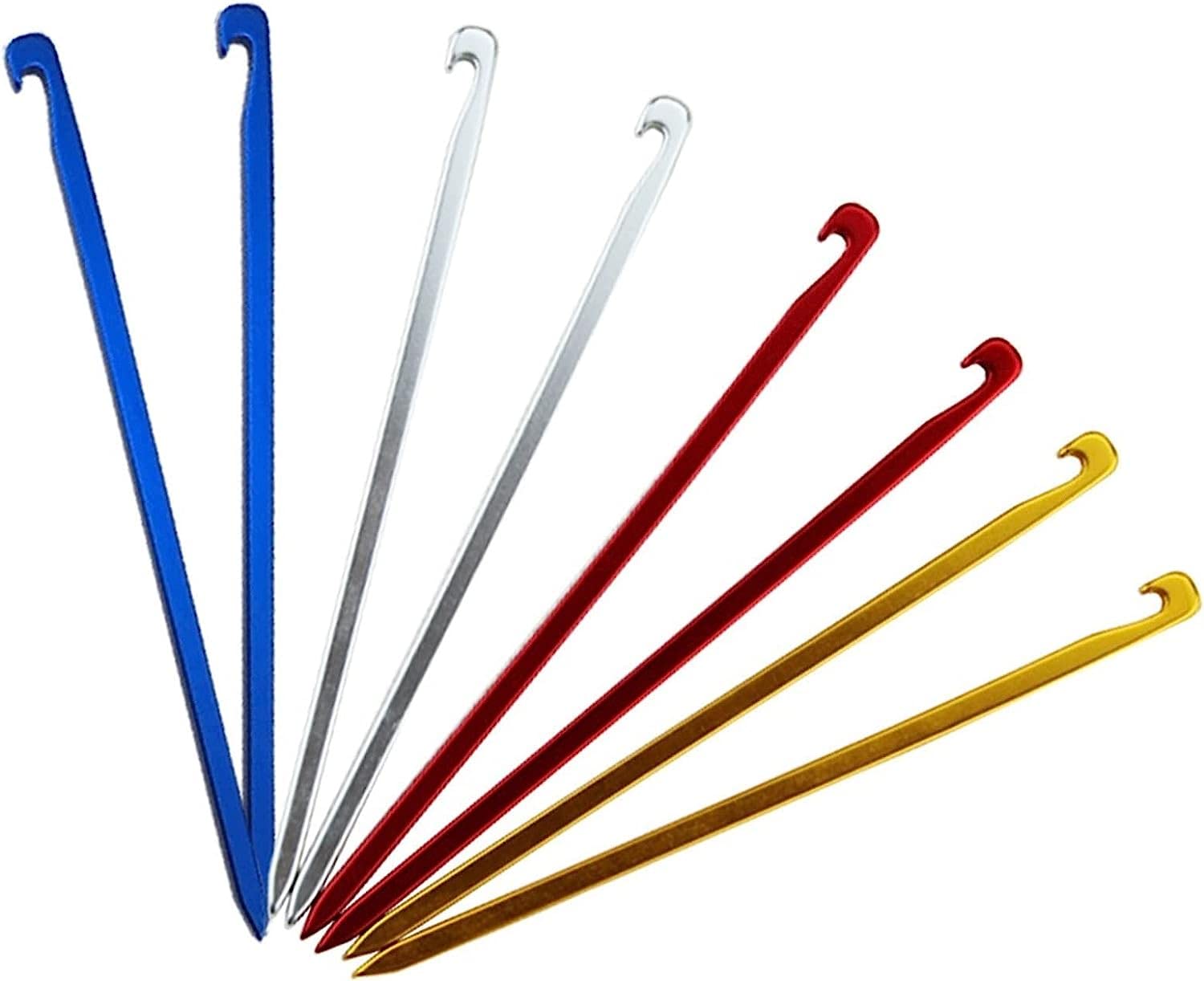 Kołki do podłoża Śledzie do namiotu Ultralekkie kołki kwadratowe Hak do palików ogrodowych Camping 16 cm (Kolor: niebieski) (Czerwony)