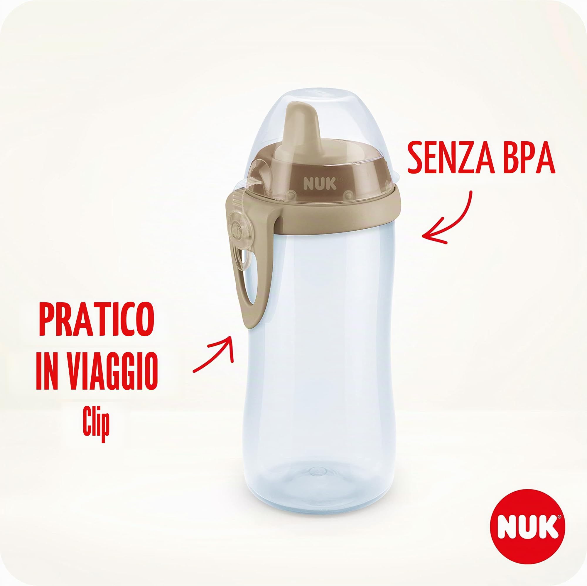 NUK First Choice Kiddy Cup 300 ml bez BPA tazza per imparare a bere a prova di perdite 12 mesi