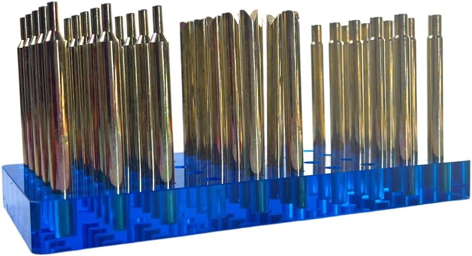 SNYFT High Precision Gemstone Faceting DOP Sticks Set, 34PCS 6MM Carbon Steel Dopsticks with Storage Box, Replacement for Gem Grinding Polishing Tool