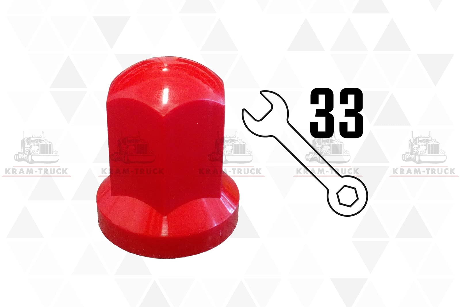 KRAM-TRUCK 100 Tappi Per Dadi Ruota In Plastica Lunghi Per Camion E Rimorchi Larghezza Chiave 33 Mm Molto Durevole Resistente Ai Graffi Per Rimorchi MAN DAF Scania Mercedes Camion Rosso