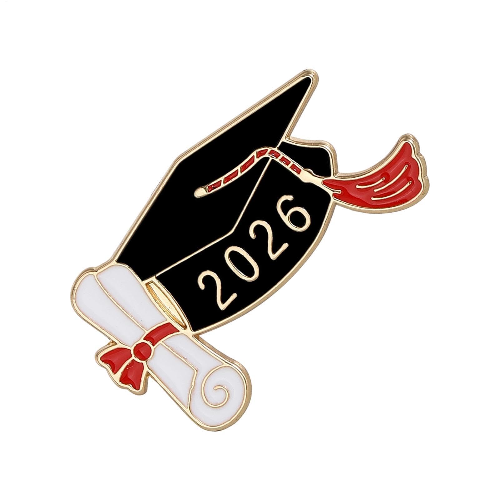 Generic Graduation Brooch Pin, Grad Lapel Badge, 2026 Grad Pin, Gold Metal Brooch, Stylish Graduation Accessory for Teacher School Student High School College Collar Shawl Sweater Coat