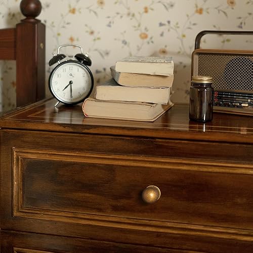 Miniatura 4 de Juego de 12 pomos redondos de latón antiguo para gabinete, accesorios retro y minimalistas para mejorar el hogar con estilo, 1 pulgada de diámetro