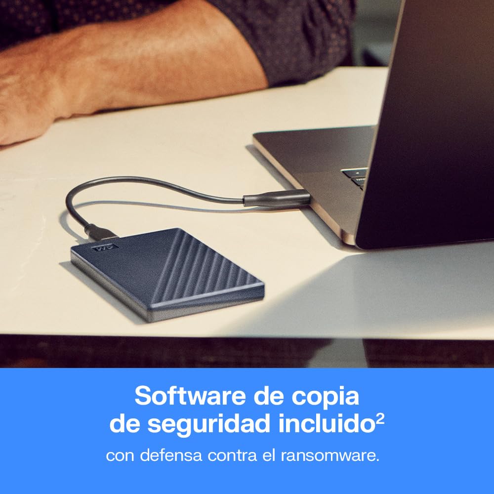 WD 6TB My Passport for Mac, Disco Duro Externo Portátil, USB 3.2 Gen 1/USB 3.0, Copia de seguridad y protección con contraseña, Formateado para MacOS, Azul
