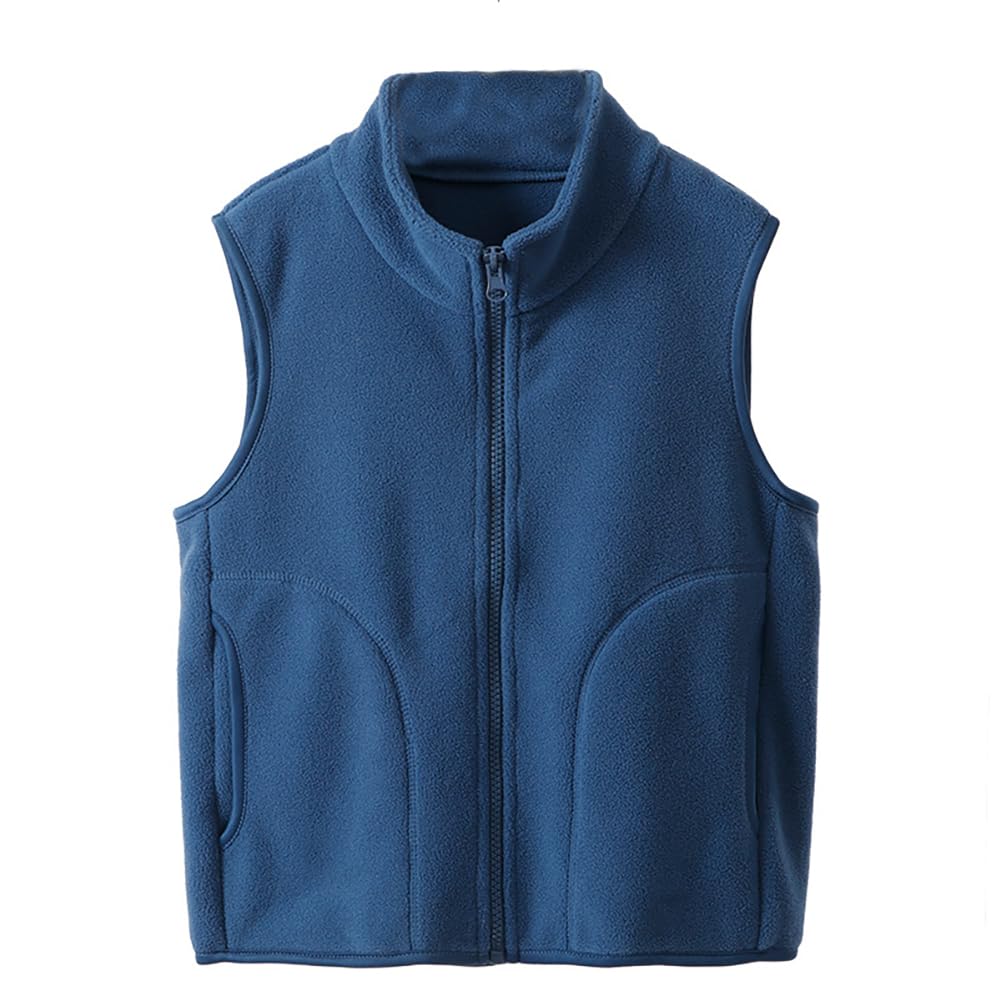 Kids Polar Fleece Vest Jacket Full-Zip Warm Sleeveless Lightweight Outwear 3-12Years