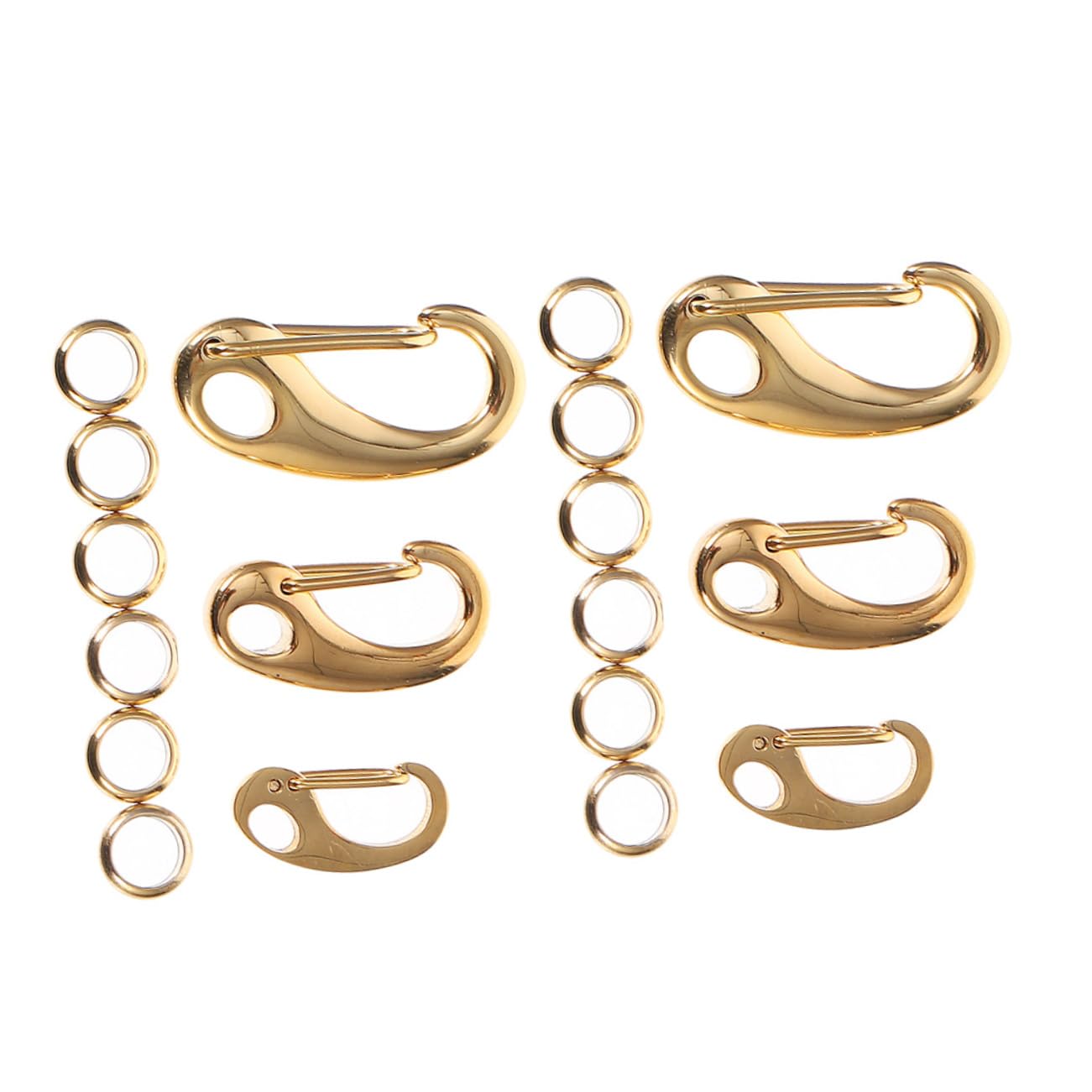 TEHAUX 2juegos De Ganchos De Langosta Inoxidable Para Joyería Gancho y Anillos De Para Collar Pulsera y Artesanías