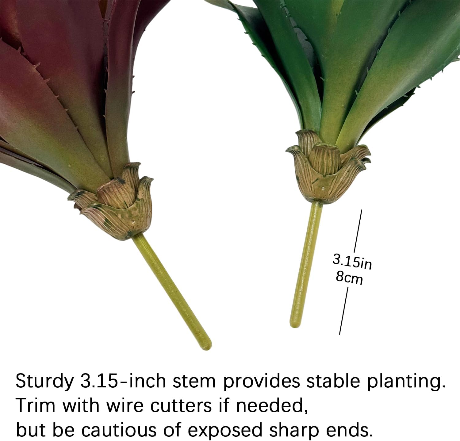 12.5 Inch Artificial Aloe Plant - Large Faux Succulents (Unpotted), Realistic Fake Plants for Home Decor Indoor Outdoor (Green) - Image 4