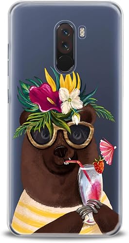 Miniatura 3 de Lex Altern Funda de TPU compatible con Xiaomi Mi 11 Pro 9 SE A2 A1 Note 8 SE Mix 2S 8X Slim Fit Print Animal Grizzly Hilarante Arte Suave Claro