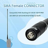 Vista 5 de Retevis Antena Walkie Talkie, antena hembra SMA de 15.4 pulgadas, antena de doble banda de 144/430 MHz, antena de látigo, para Retevis RT29 RT86