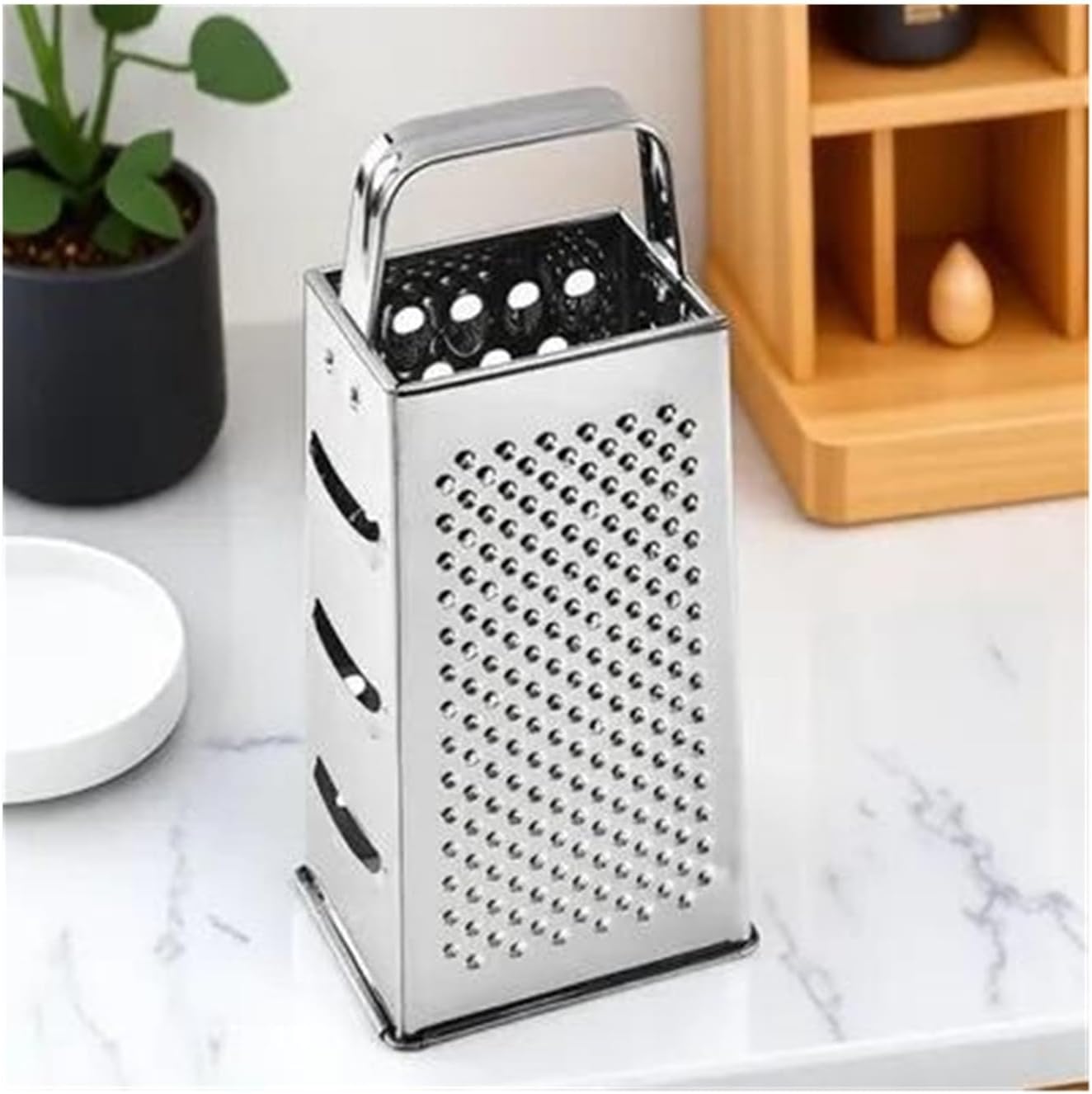 Stainless Steel Tower Style 4-Sided Grater Box for Cheese and Vegetables