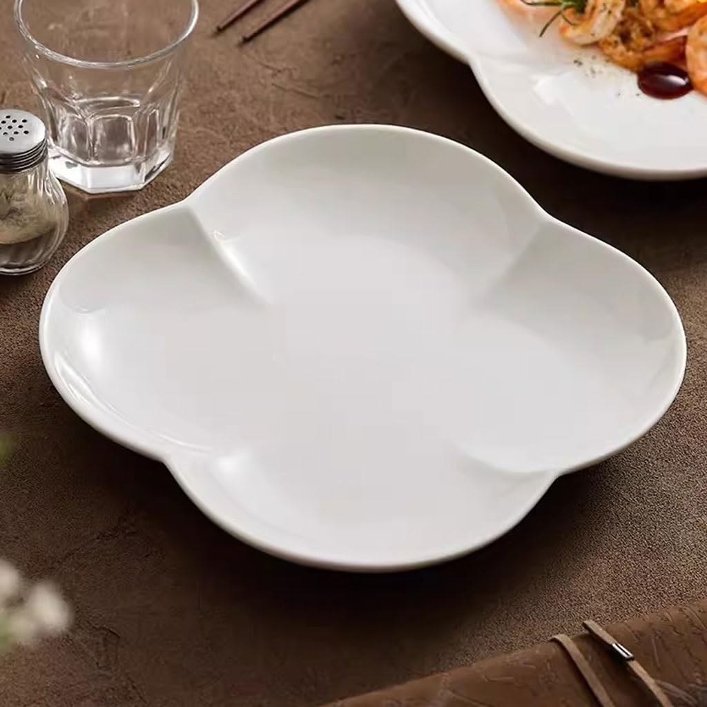 Piatti da Pranzo in Porcellana Bianca, Piatto da Portata A Forma di Fiore, Piatto da Insalata per La Casa, Piatto da Frutta, Ristorante, Hotel, Piatto da Antipasto Creati