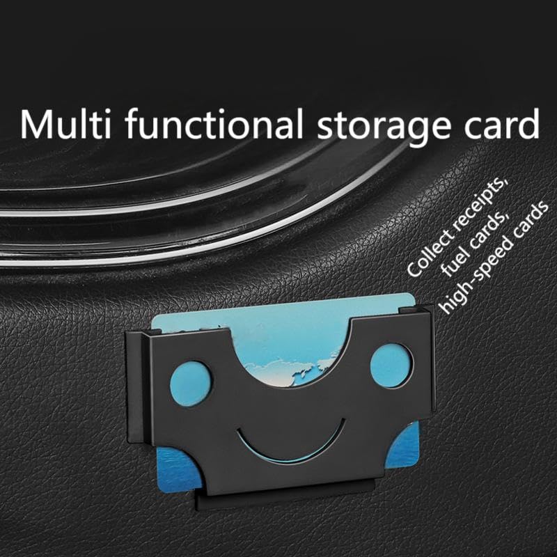 CGXYK Car Dashboard Card Holder (10x5.9x5.6cm) - Minimalist Sun Visor & Door Clip Organizer for Credit Cards, Banknotes, Toll Tickets - Non-Slip ABS Wallet with Quick Access