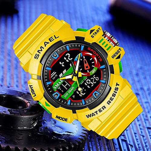 MASTOP Men Large Dial Digital Watch Outdoor Militray Sport Watch with LED Backlight Stopwatch Waterproof Watch4