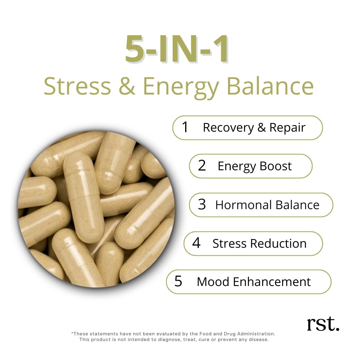Adjust+ Adaptogen Blend | Stress Support, Calm Energy & Mental Clarity | Holy Basil, Panax & Siberian Ginseng, Phosphatidylserine, L-Theanine, Vitamins B & C, Cortisol Support — Amazon image 3